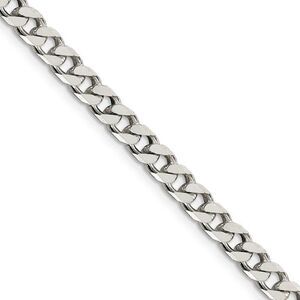 5mm Sterling Silver Solid Curb Chain Necklace, 30 Inch